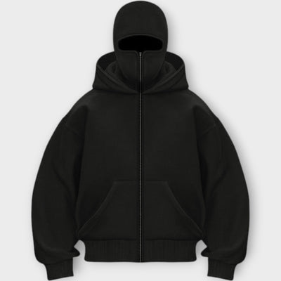 Hooded sweatshirt with front zip