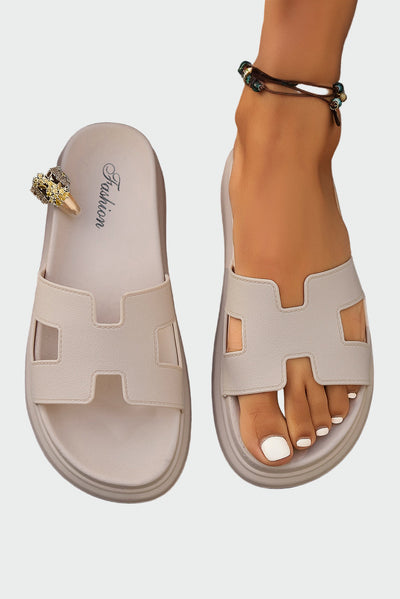 H-cutout sandals