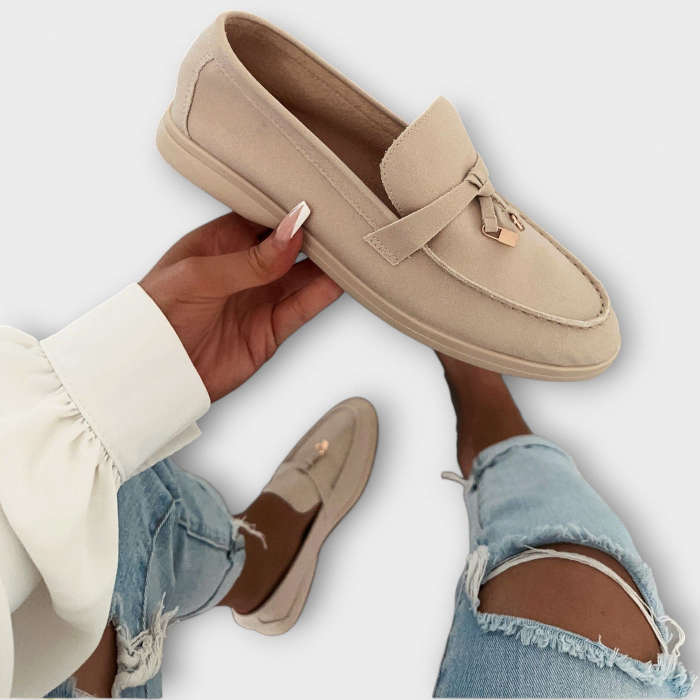 Suede-look loafers