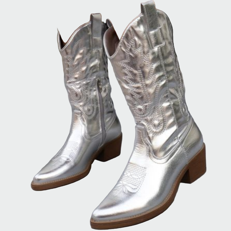 Metallic style cowgirl boots