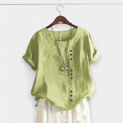 Blouse with buttons and short sleeves