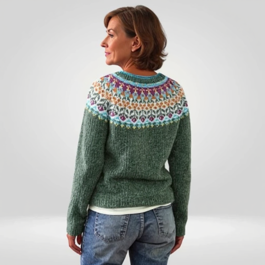 Knitted sweater with a pattern