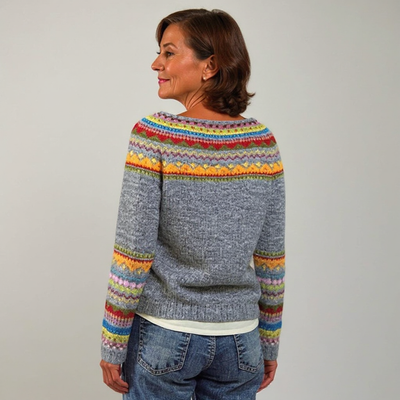 Knitted sweater with geometric pattern