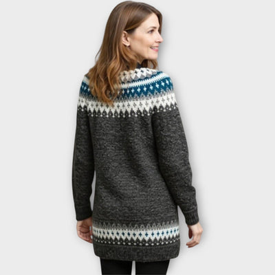 Knitted sweater with a pattern