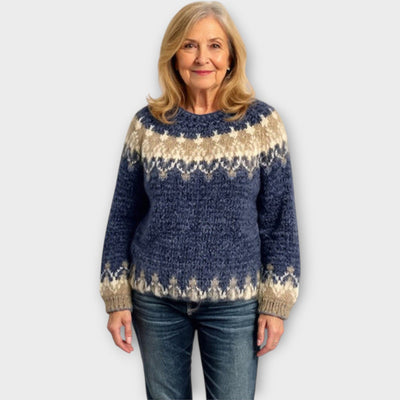 Knitted sweater with a timeless design