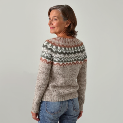 Knitted sweater with a classic pattern