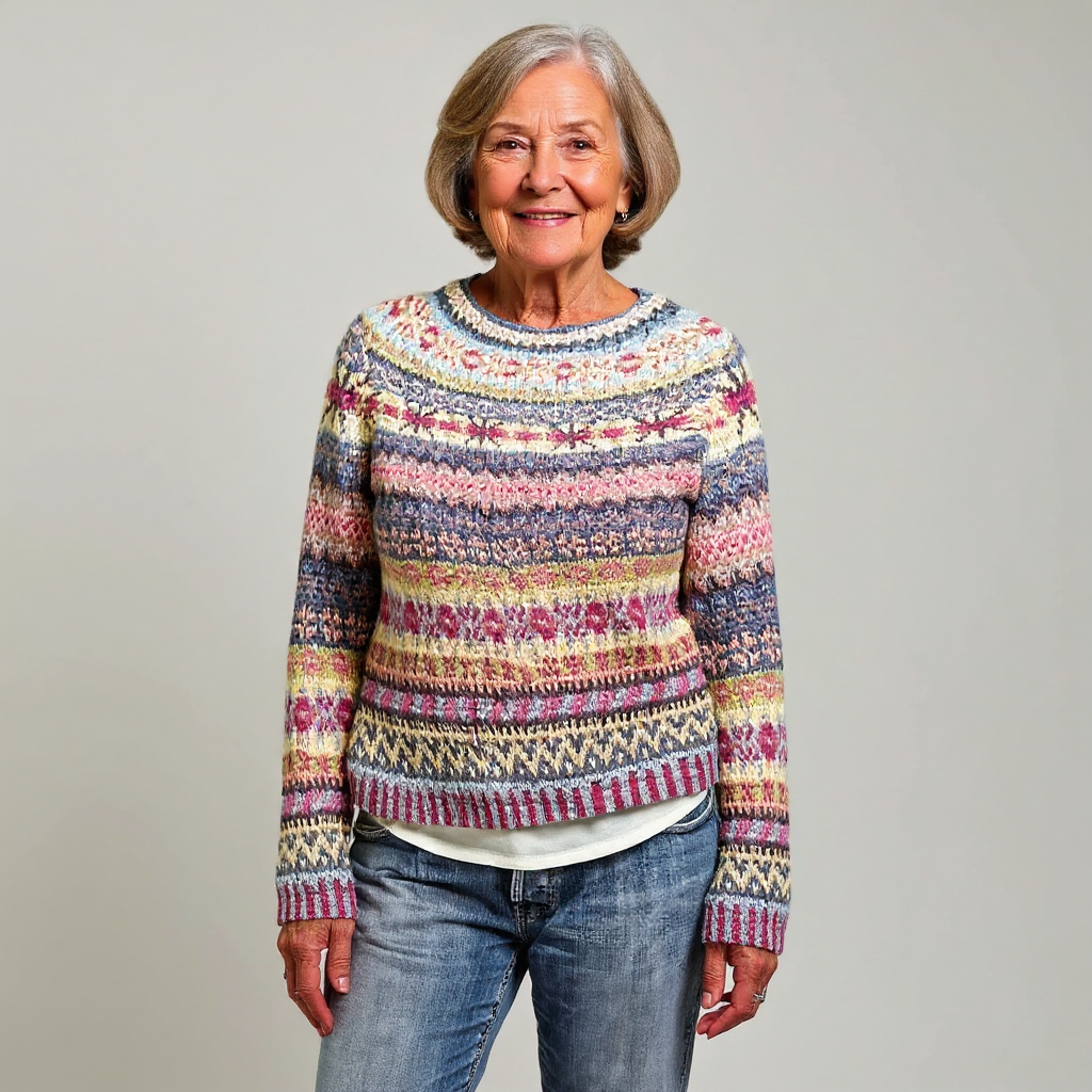 Sweater with geometric patterns
