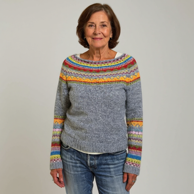 Knitted sweater with geometric pattern