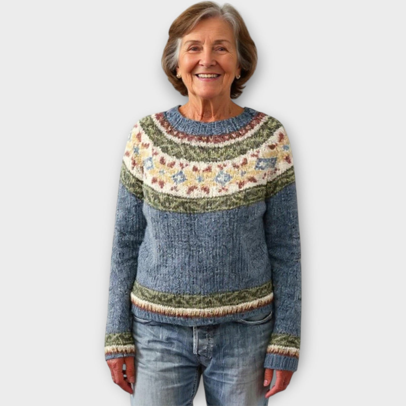 Knitted sweater with geometric pattern