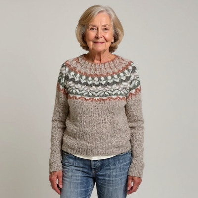 Knitted sweater with a classic pattern