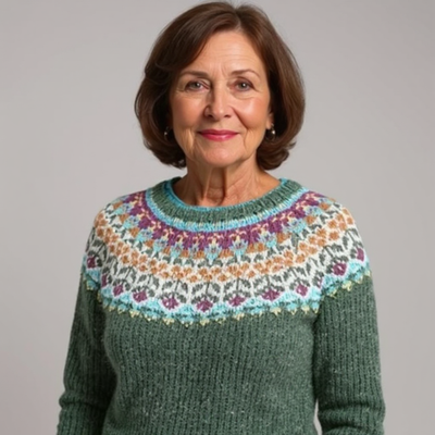 Knitted sweater with a pattern