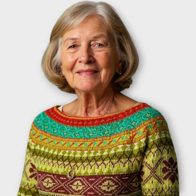 Knitted sweater with bohemian design