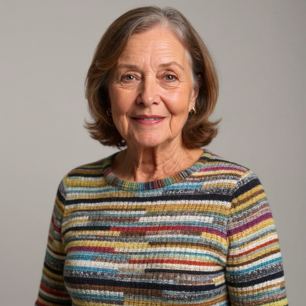 Knitted sweater with stripes