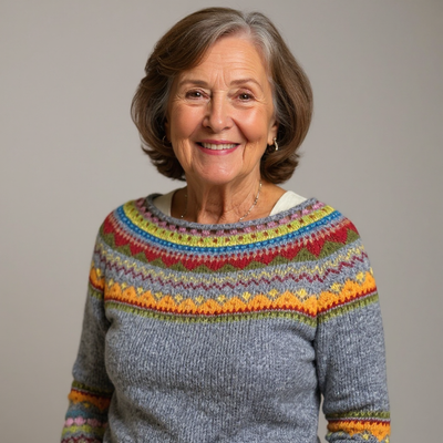 Knitted sweater with geometric pattern