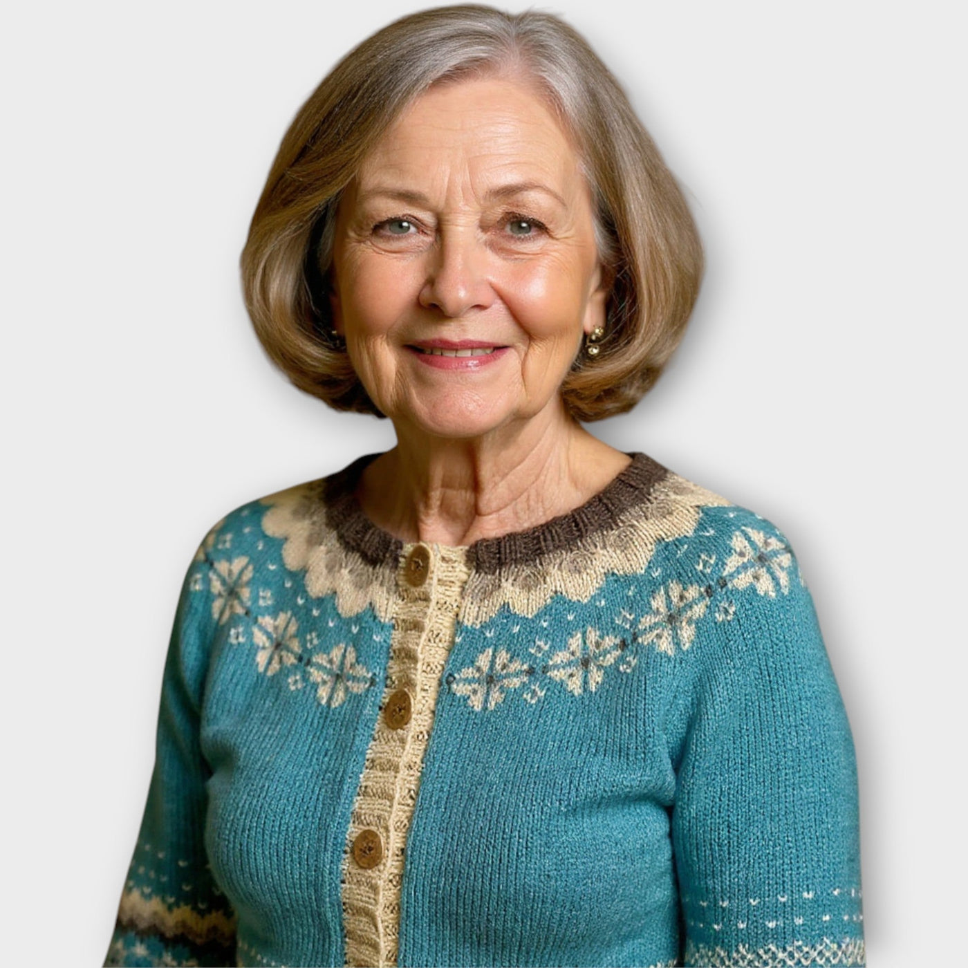 Knitted sweater with buttons