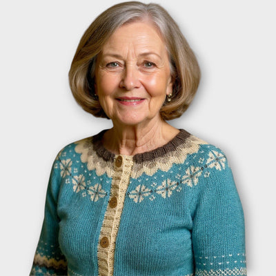 Knitted sweater with buttons