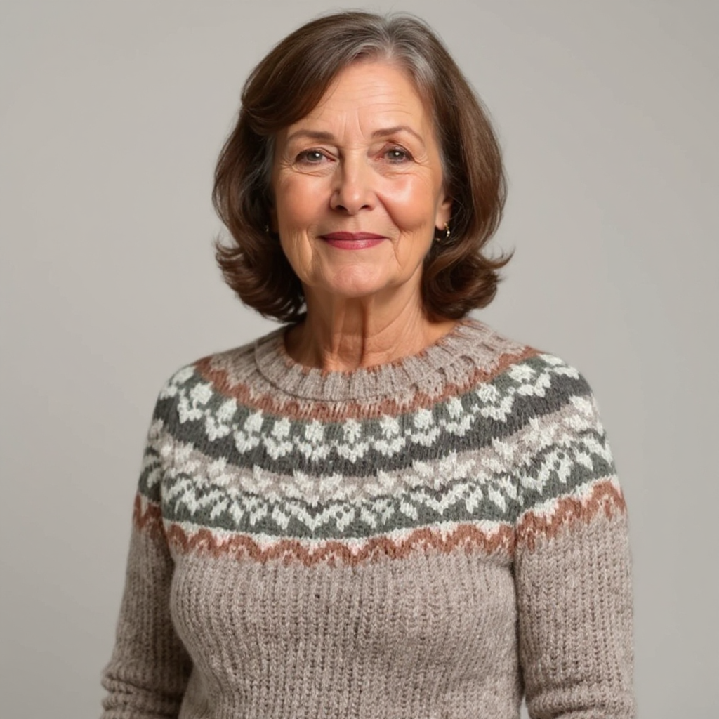 Knitted sweater with a classic pattern