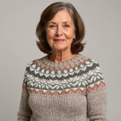 Knitted sweater with a classic pattern