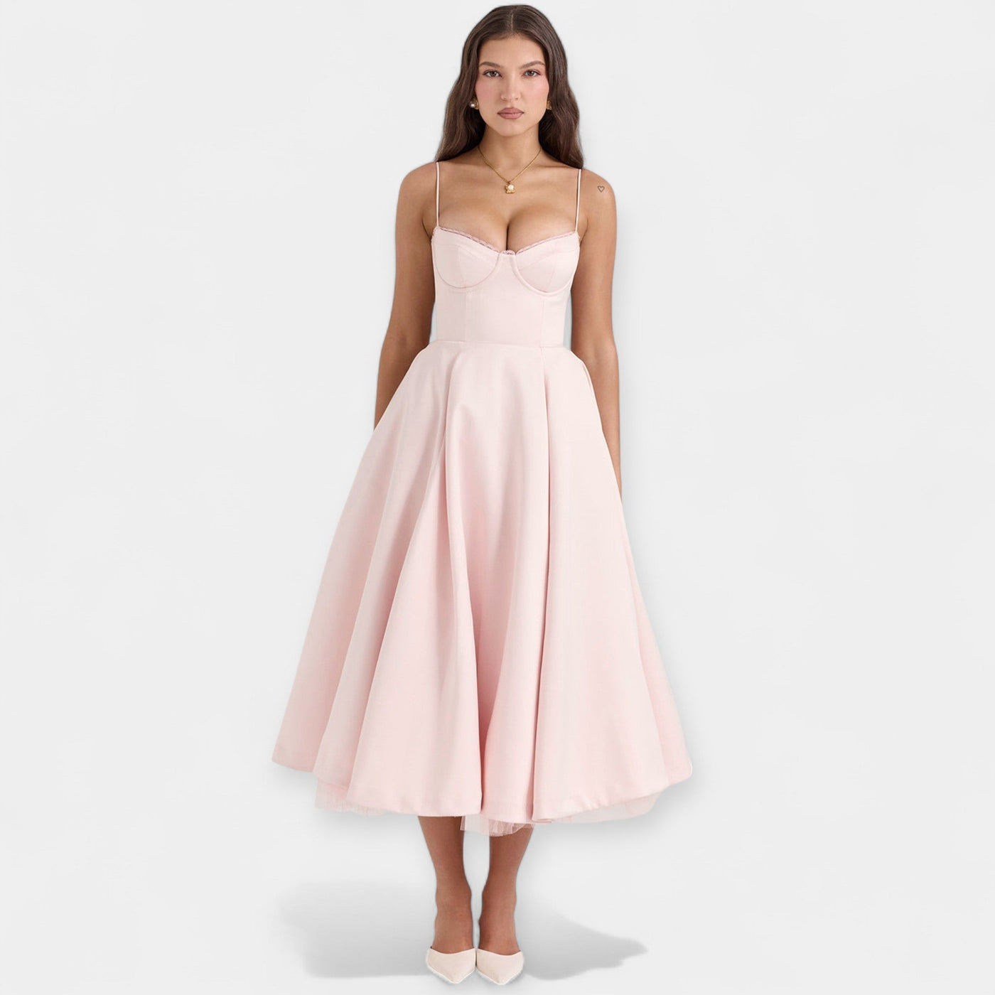Midi dress with tulle