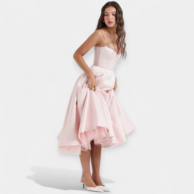 Midi dress with tulle