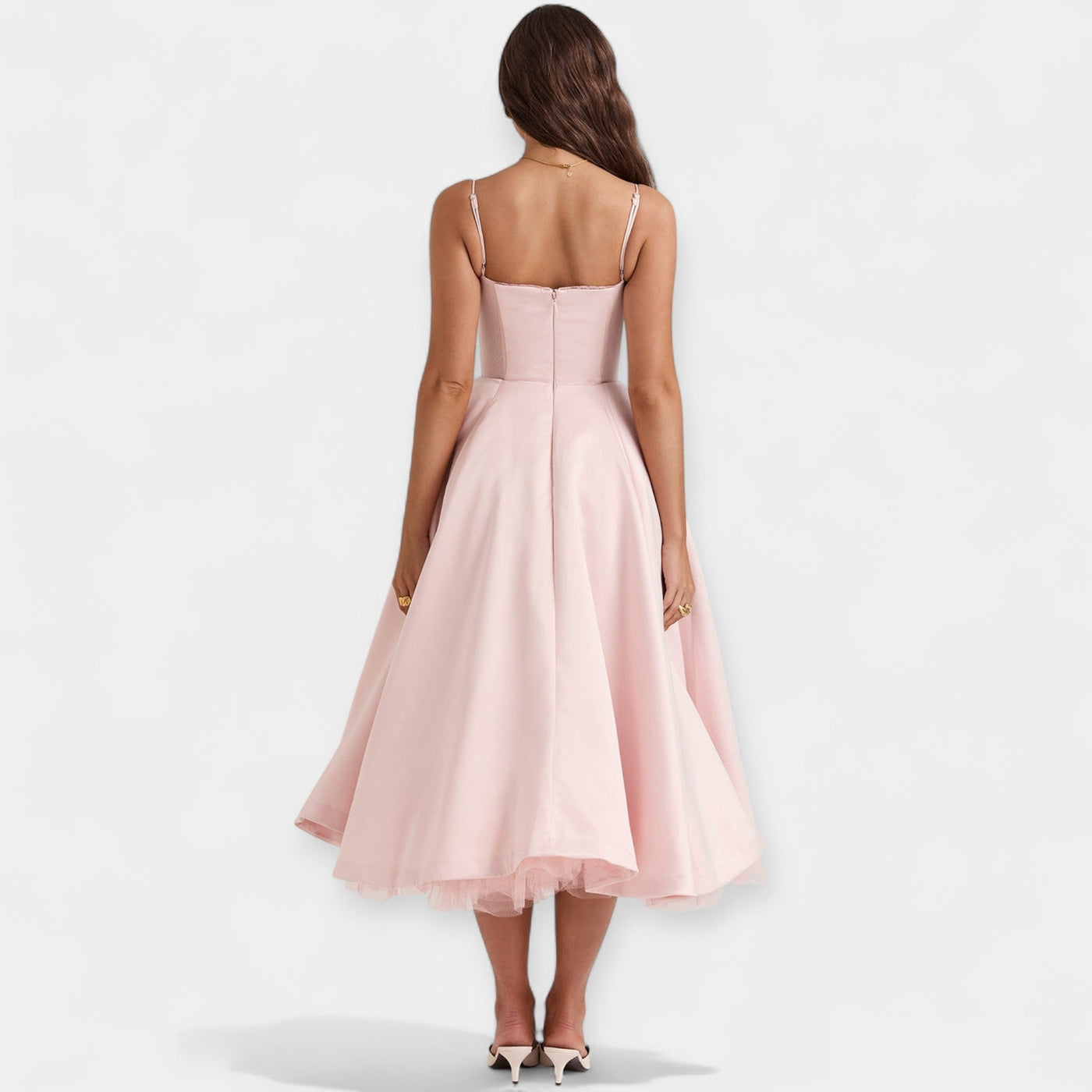 Midi dress with tulle