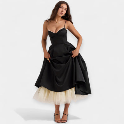 Midi dress with tulle