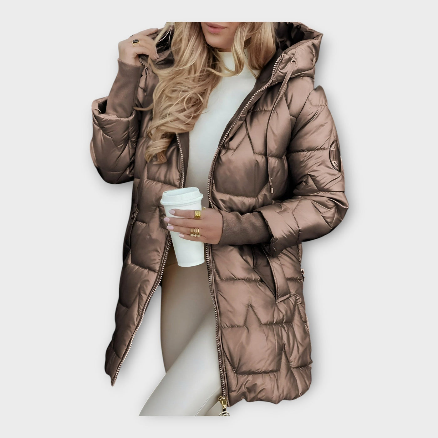 Glossy puffer jacket