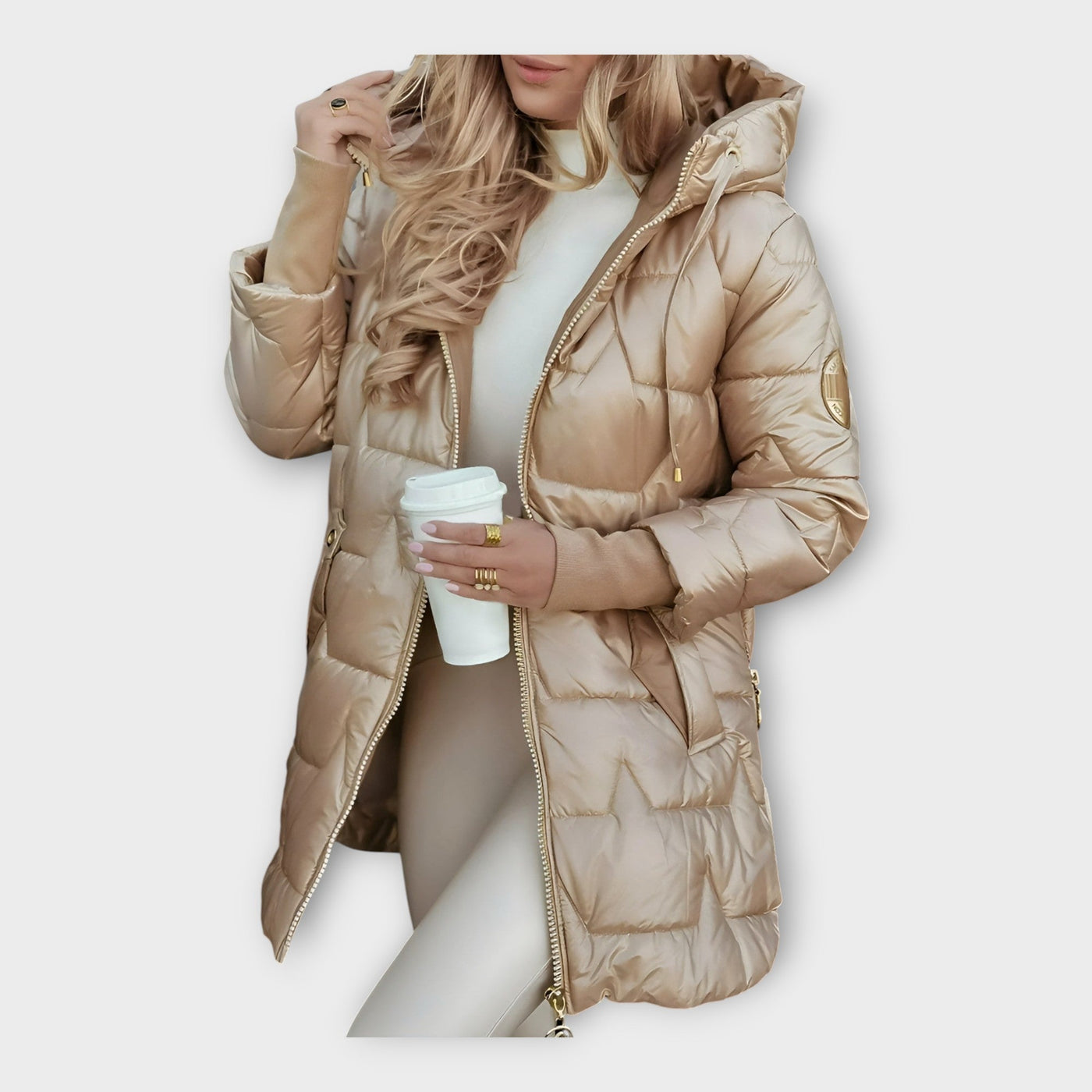 Glossy puffer jacket