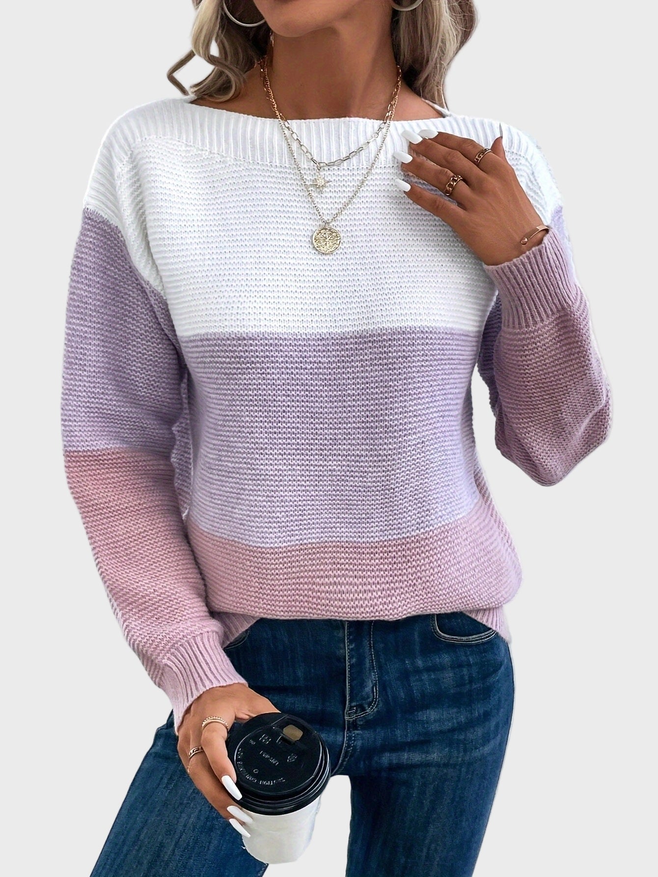 Elegant knitted high-neck sweater