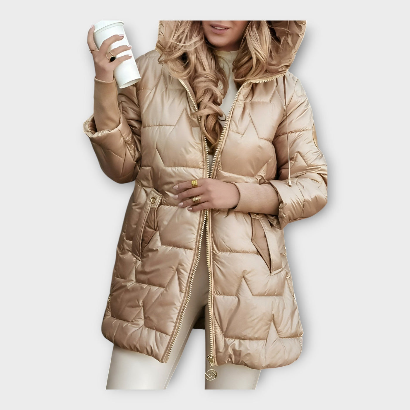 Glossy puffer jacket