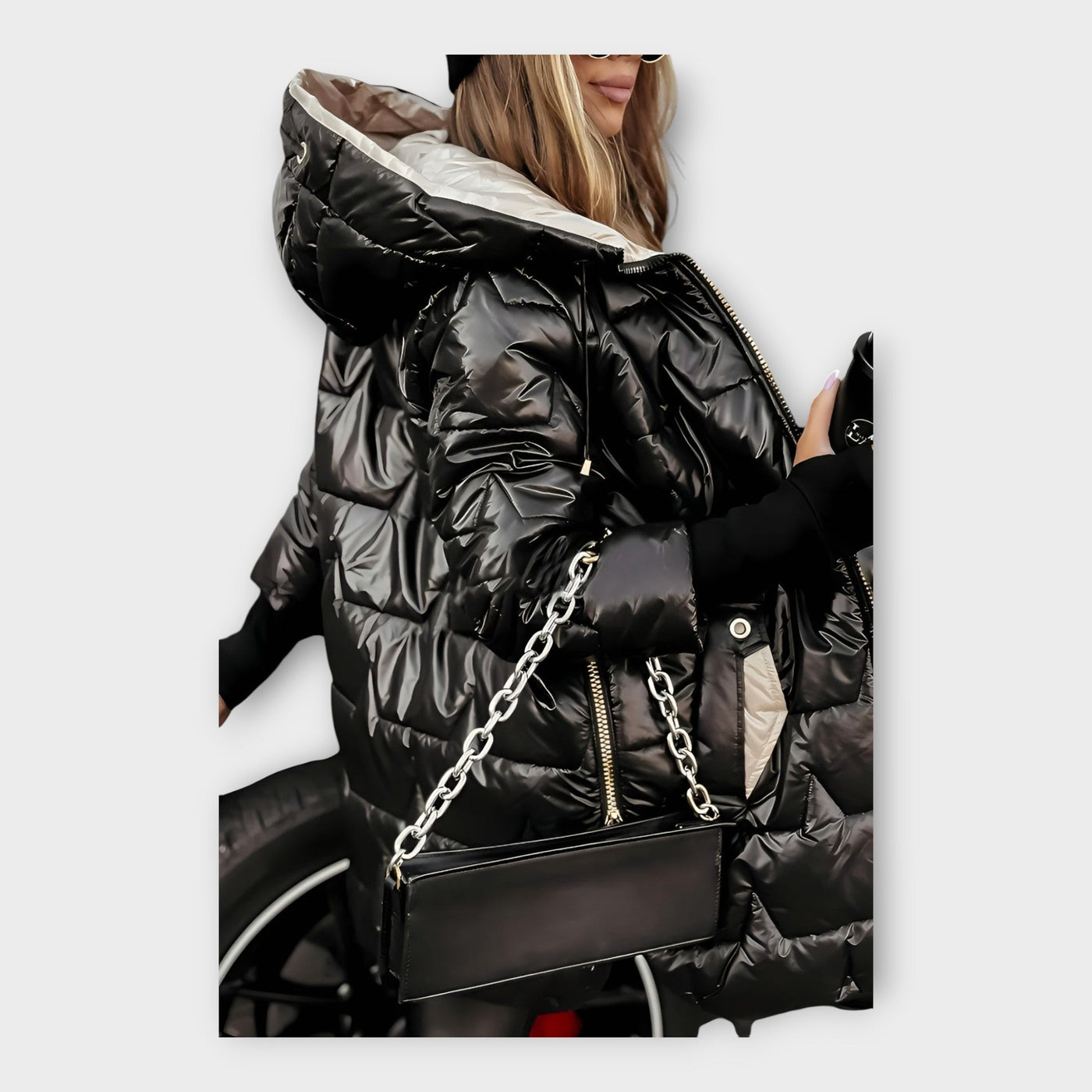Glossy puffer jacket
