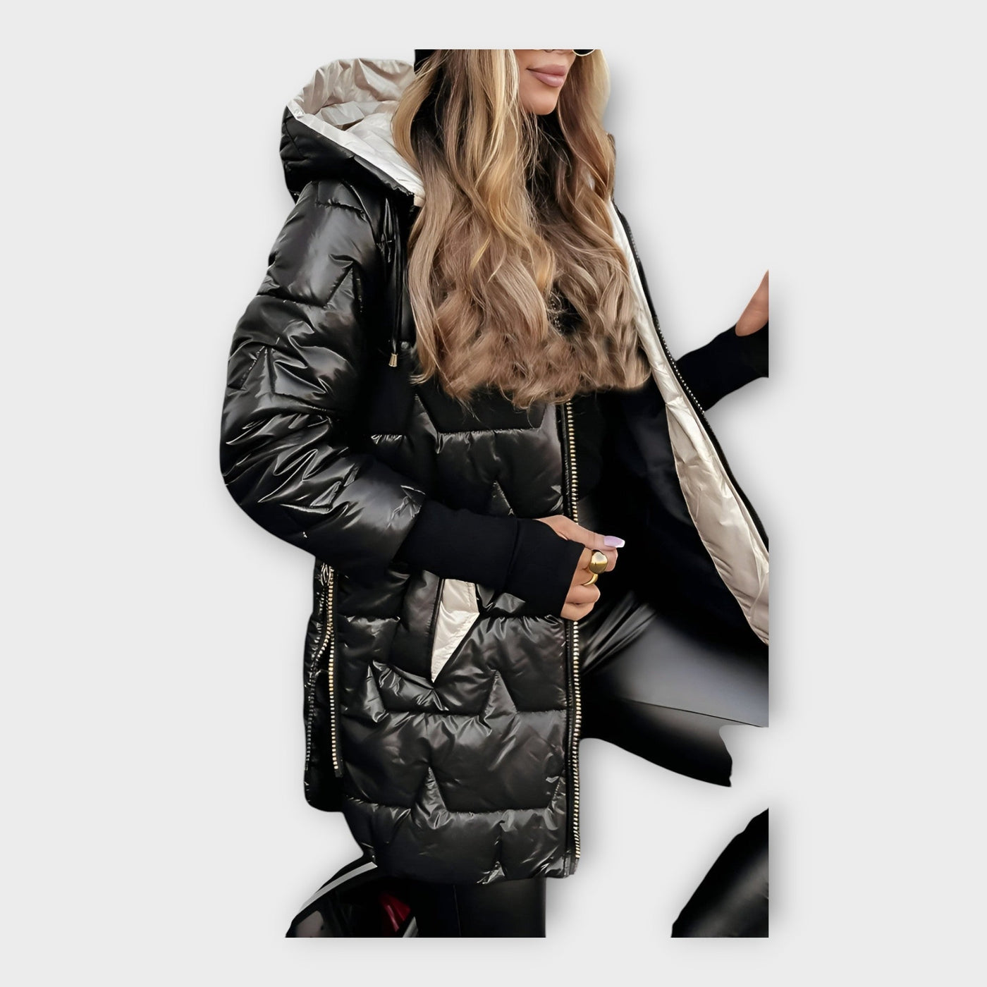 Glossy puffer jacket