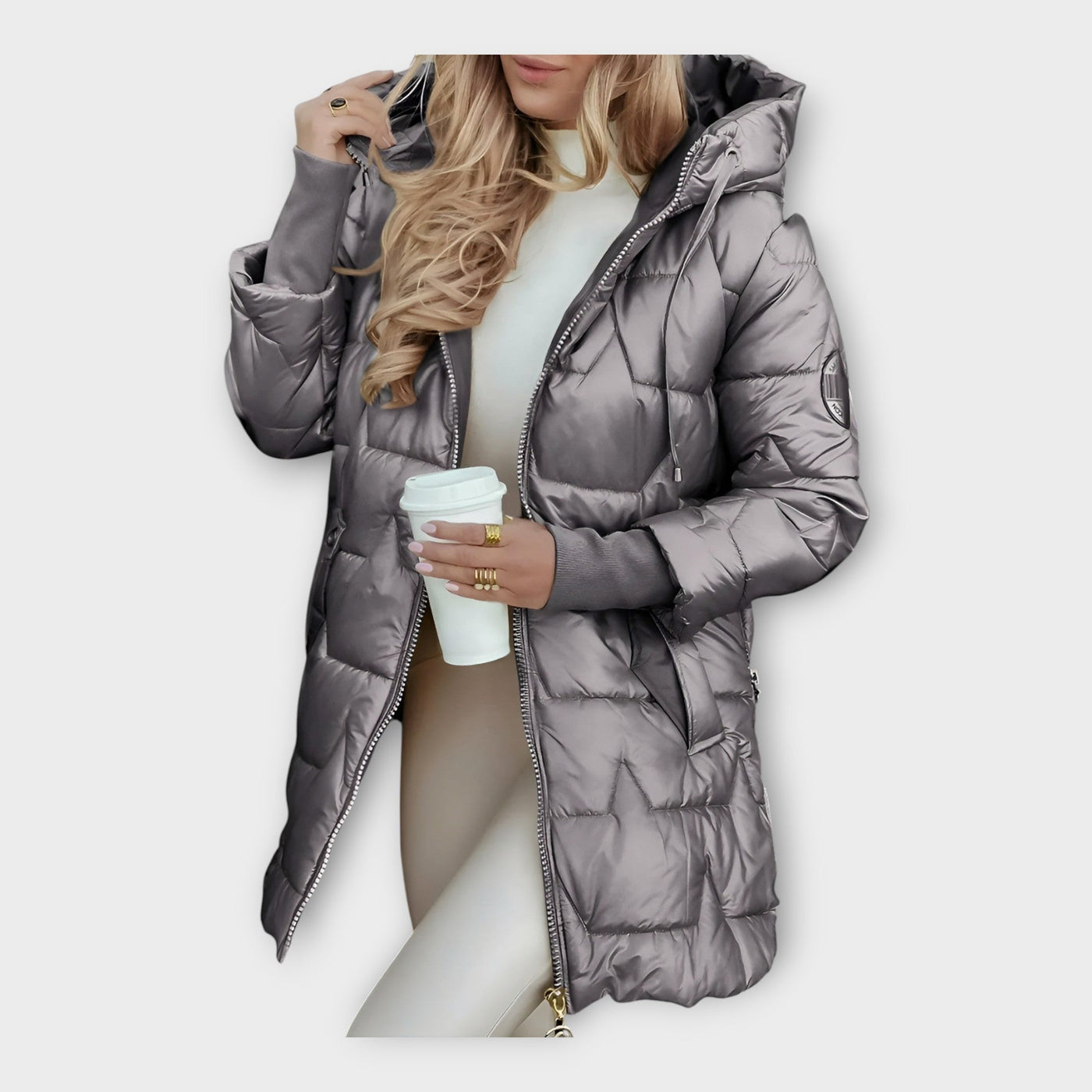 Glossy puffer jacket