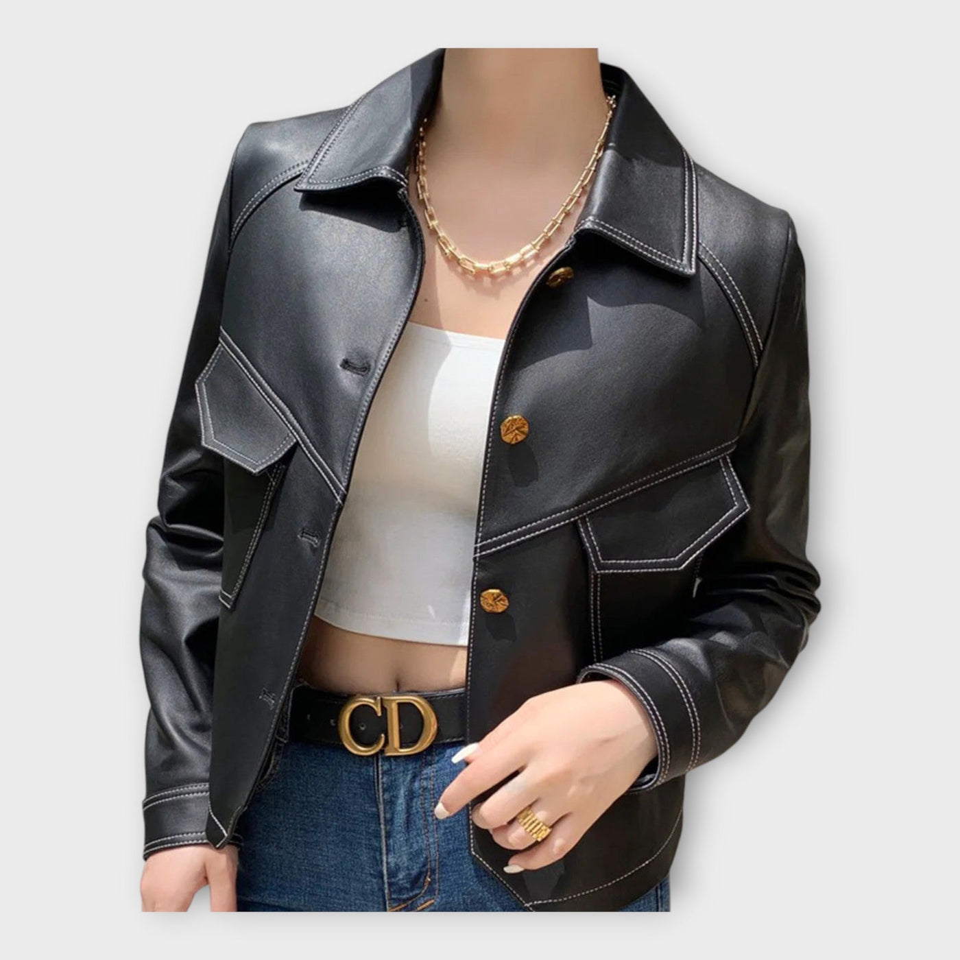 Stylish leather jacket