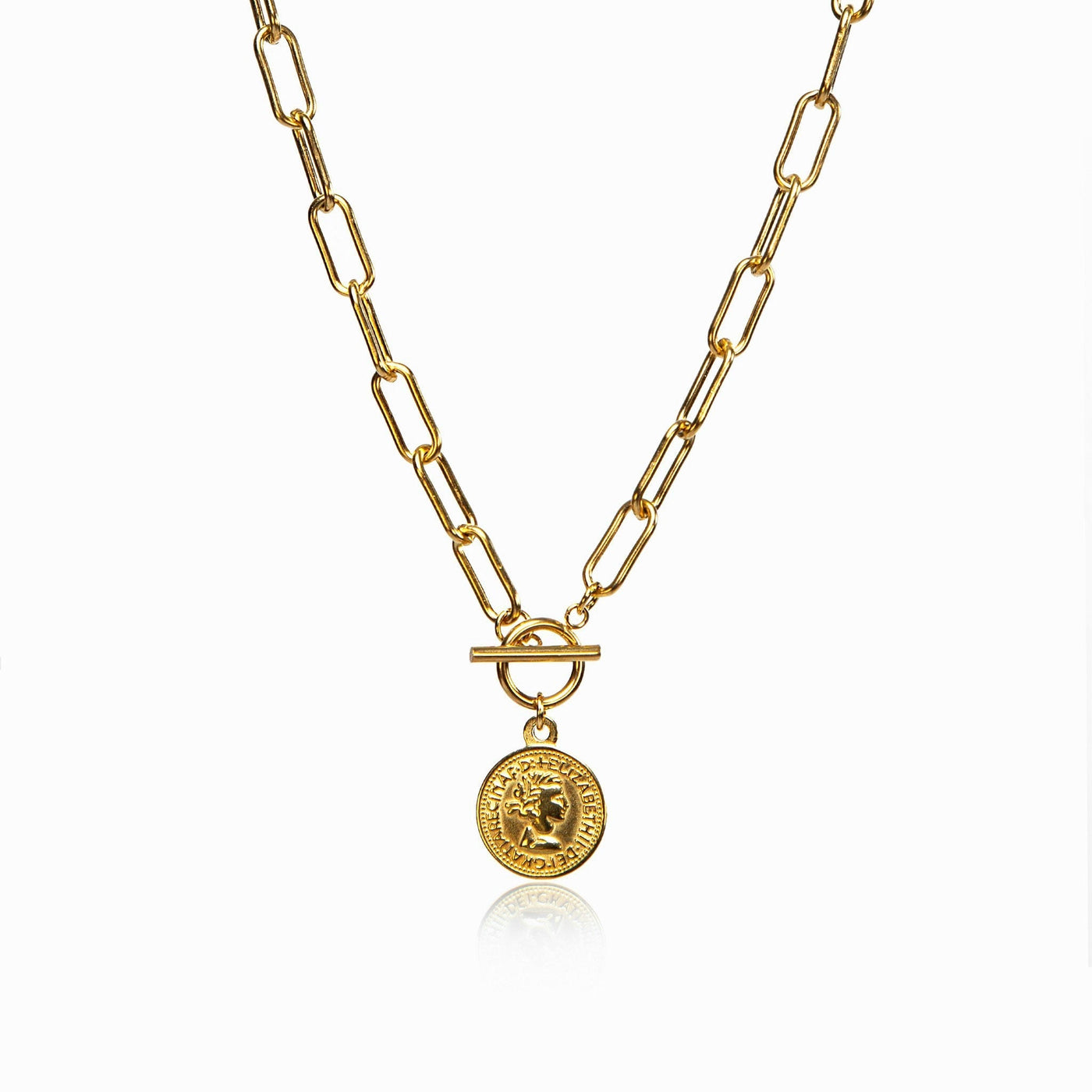 Golden Necklace with coin pendant