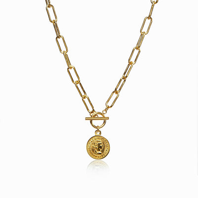 Golden Necklace with coin pendant