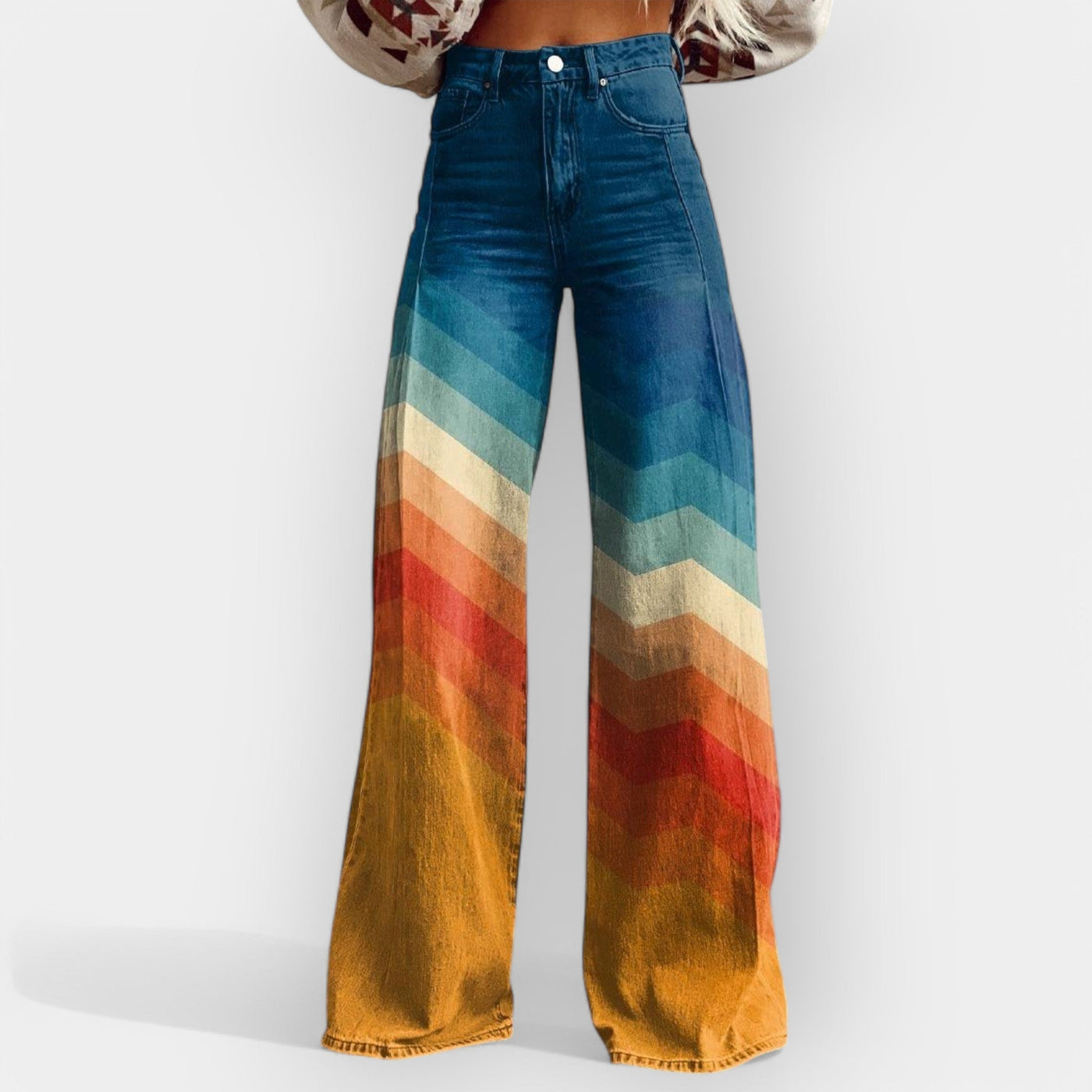 High-waisted flared pants