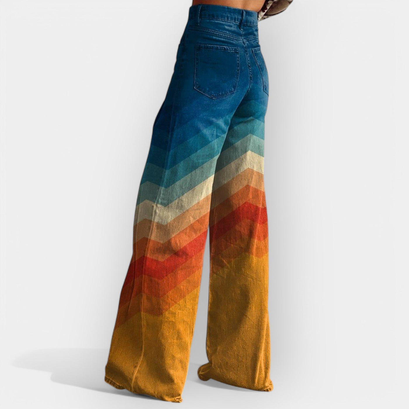 High-waisted flared pants