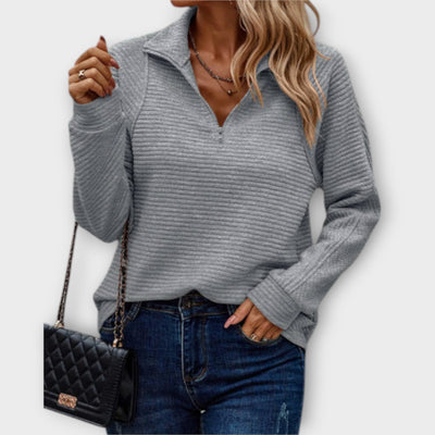 Half-length zipped sweater