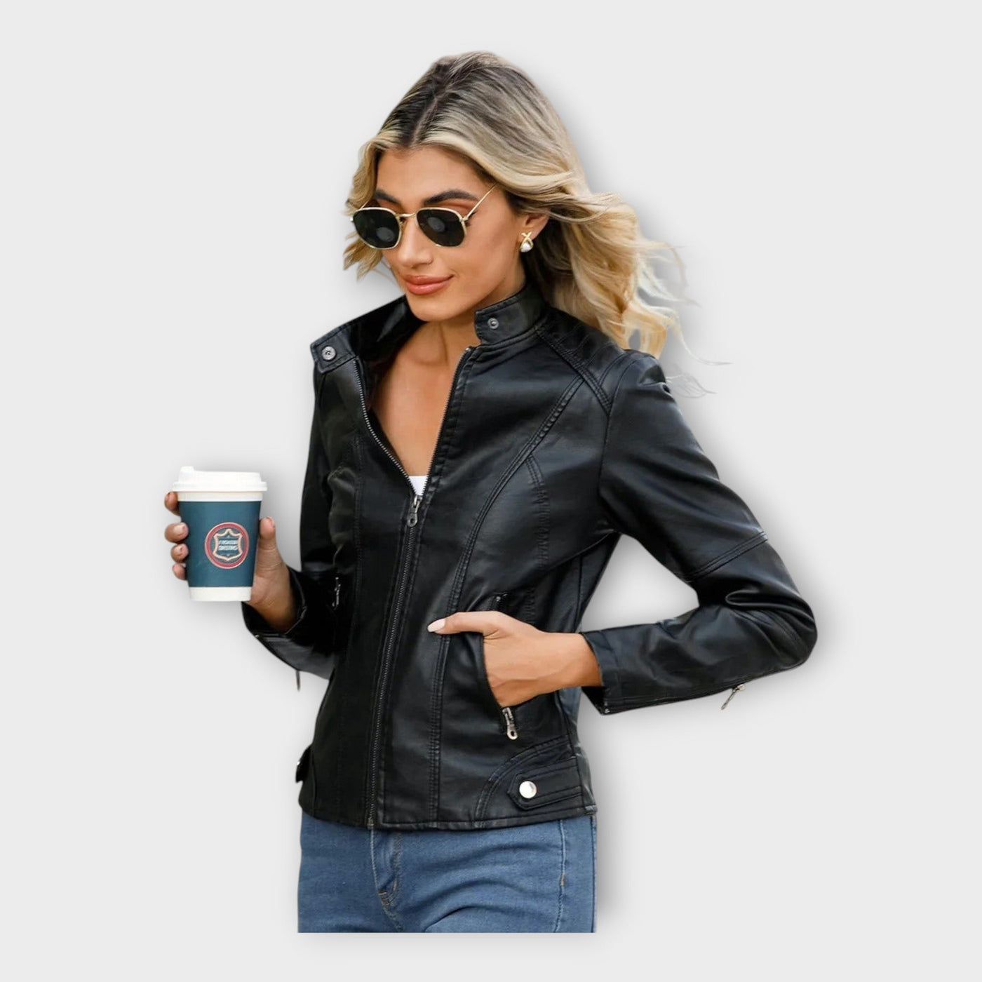 Elegant modern leather jacket