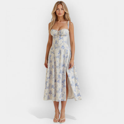 Midi dress with corset