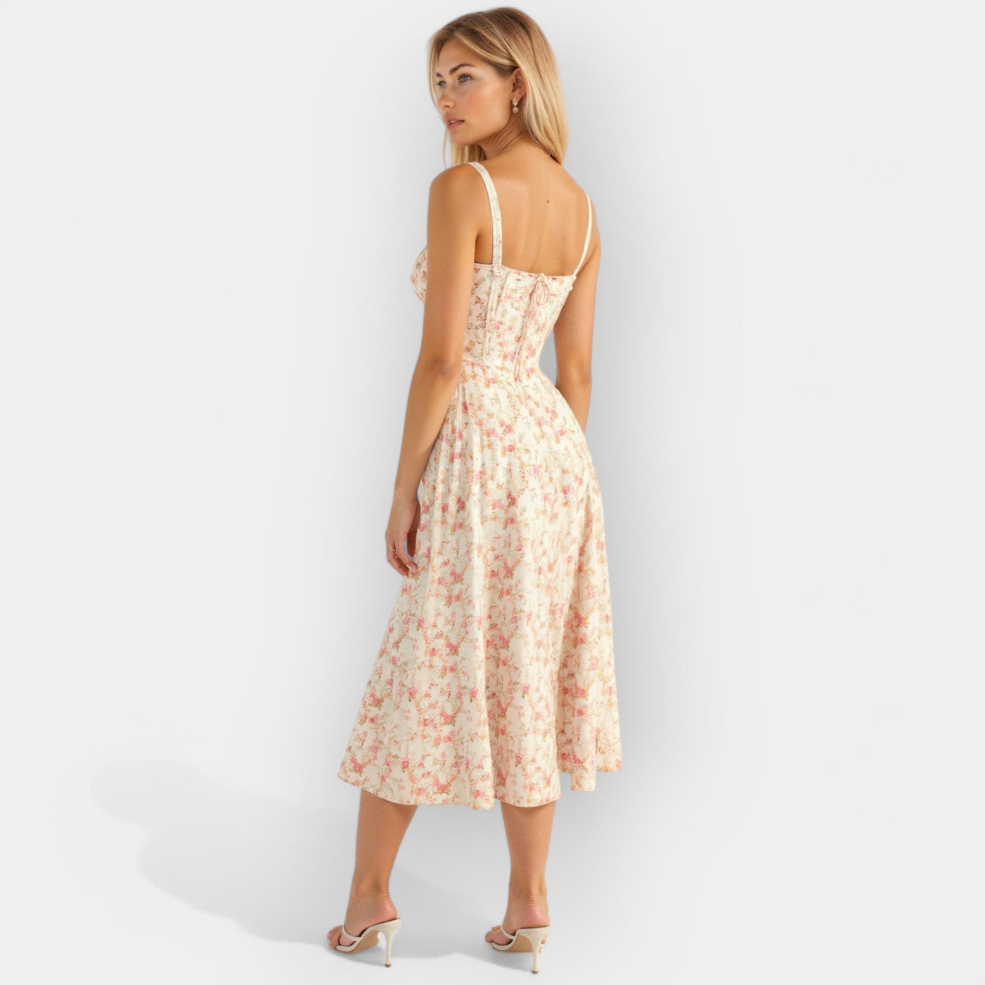 Midi dress with corset