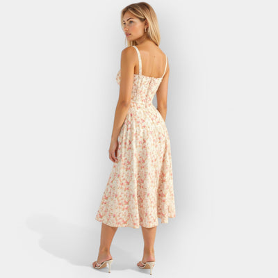 Midi dress with corset