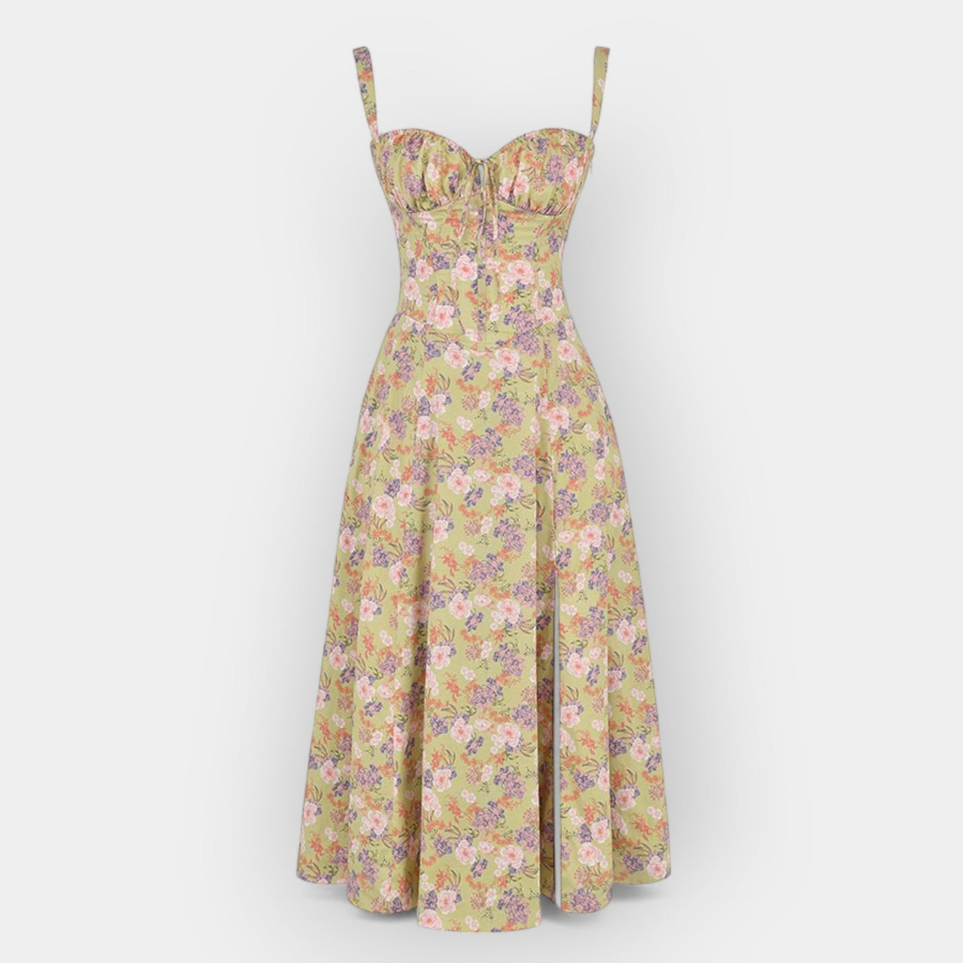 Midi dress with corset