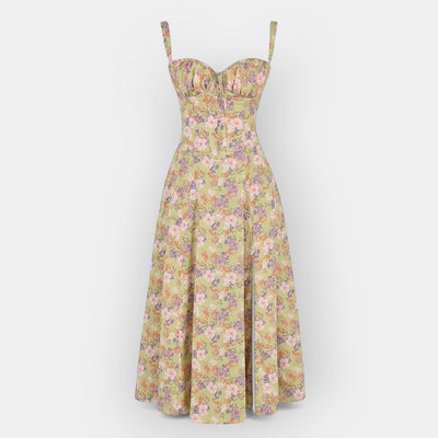 Midi dress with corset