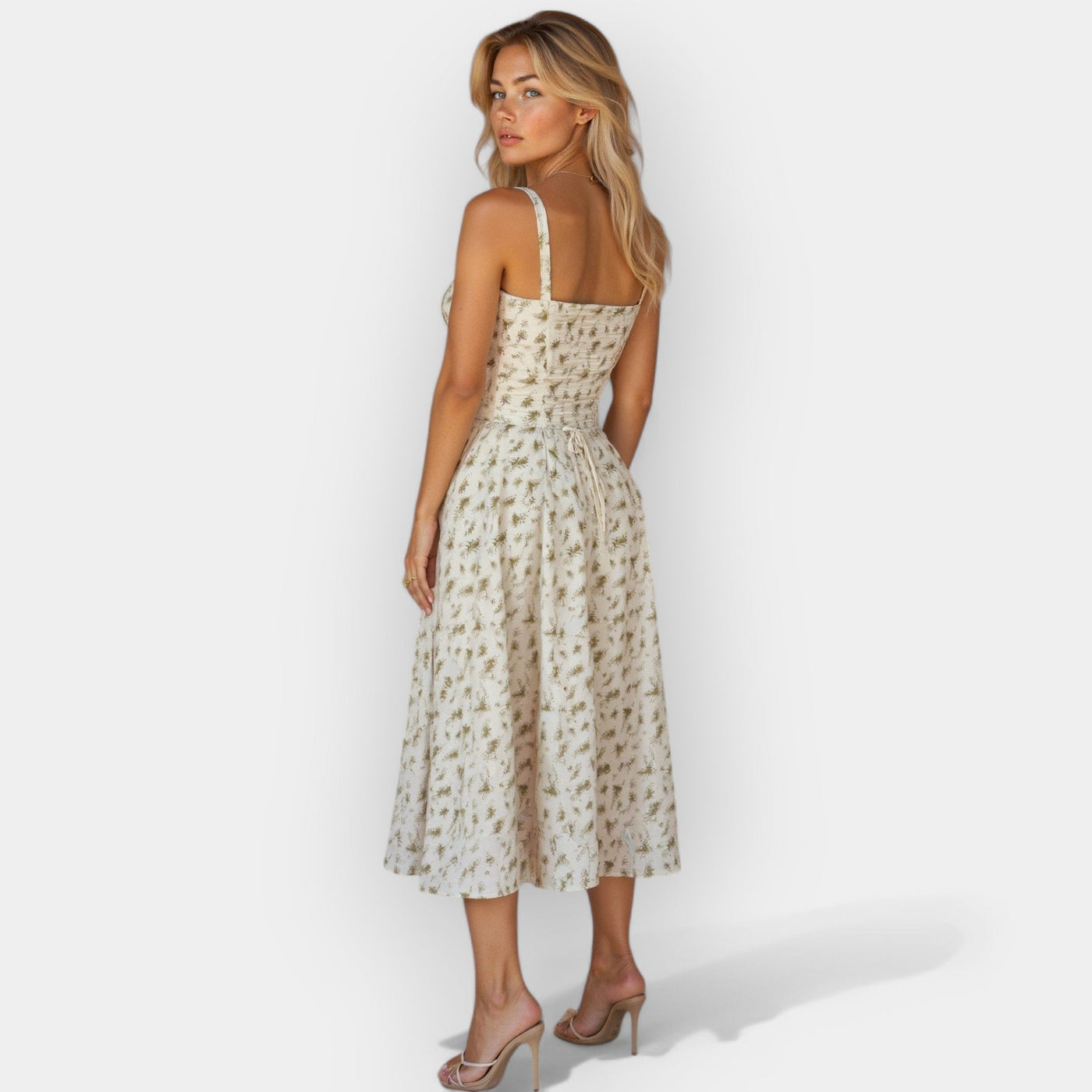 Midi dress with corset