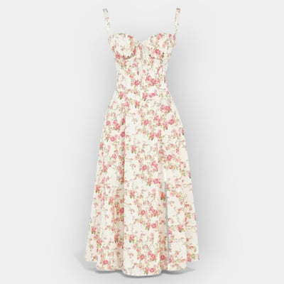 Midi dress with corset