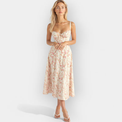 Midi dress with corset