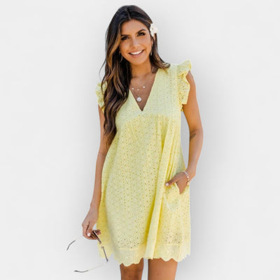 Summer dress with hidden shorts and pockets