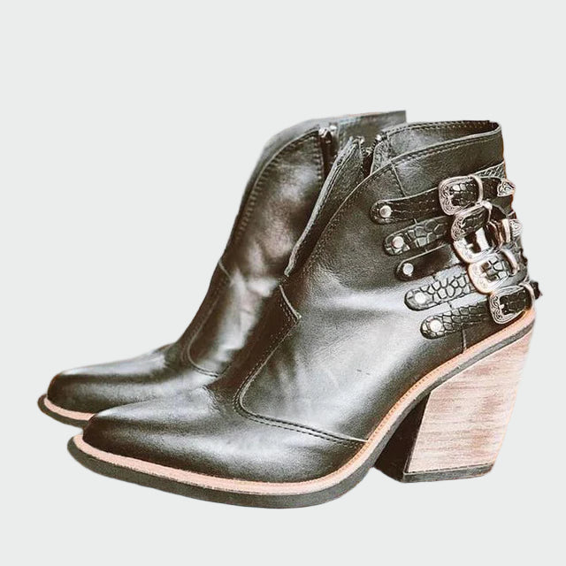 Retro leather boots